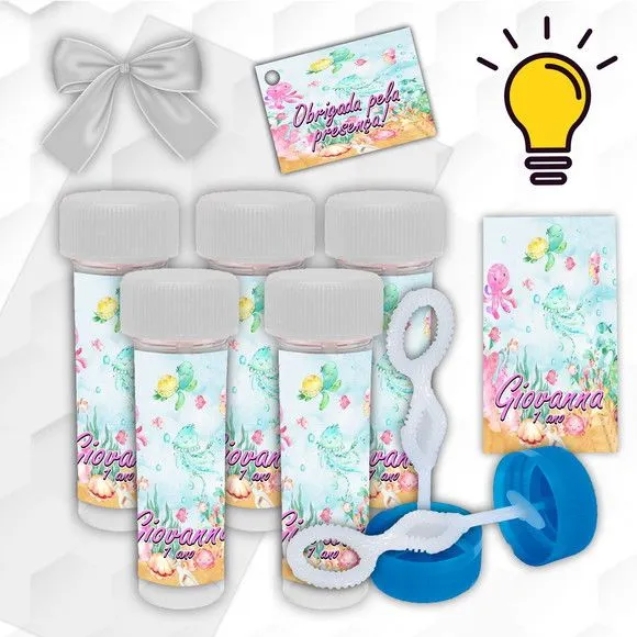 Bolinha de Sabão Fundo do Mar Personalizada - artesanato feito à mão por Mi Papelaria Criativa