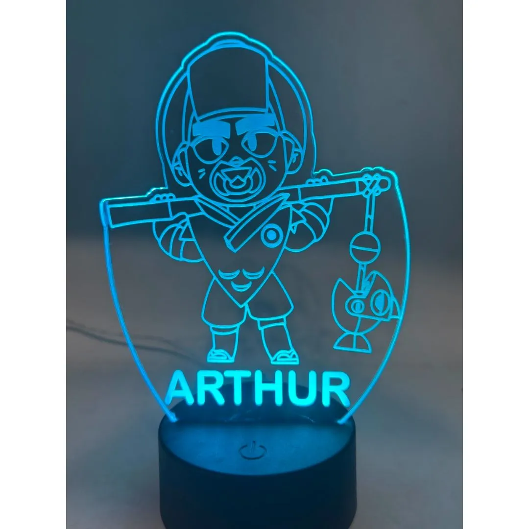 Luminaria Braw Star personalizada para quarto em acrilico na de 3mm com base de led RGB - foto 7