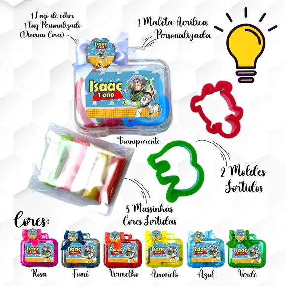 Mini Maleta com Massinhas Buzz Toy Story Personalizada - feito à mão por Mi Papelaria Criativa