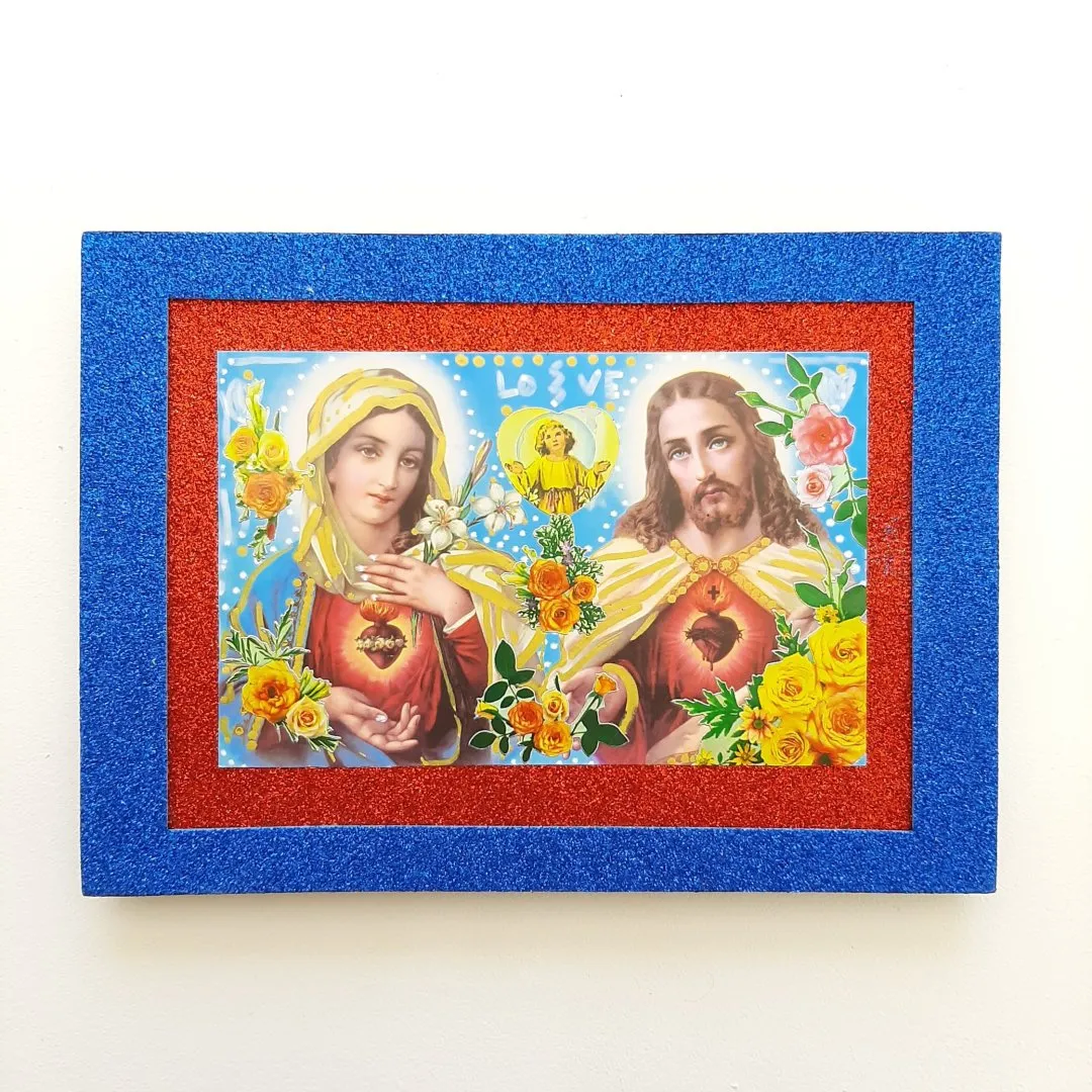 Quadrinho Caipira Sagrados Corações - artesanato de Estudio Bananeira