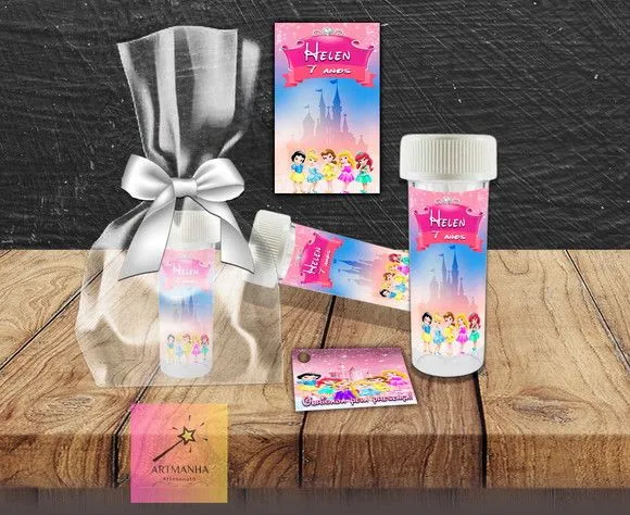 Bolha de Sabão Princesas Baby Personalizada