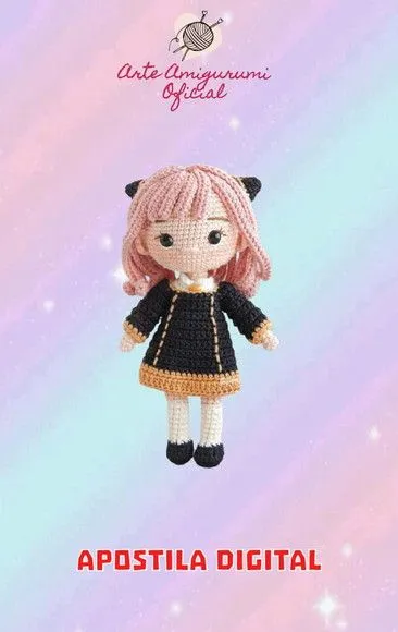 Receita Boneca Anya - Amigurumi - feito à mão por Arte Amigurumi Oficial