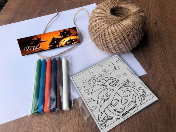 Kit Giz de Cera Halloween Personalizado - feito à mão por Mi Papelaria Criativa
