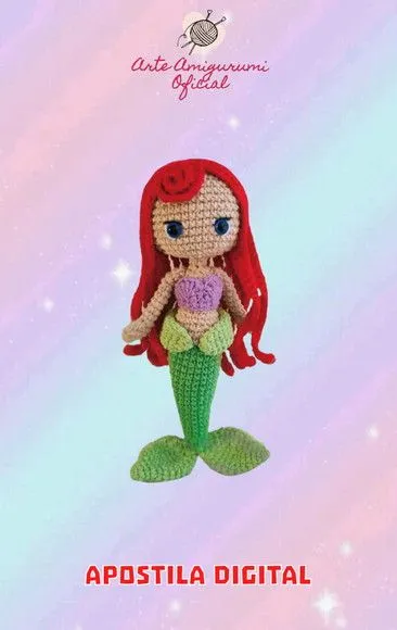 Receita Pequena Sereia - Amigurumi - artesanato feito à mão por Arte Amigurumi Oficial