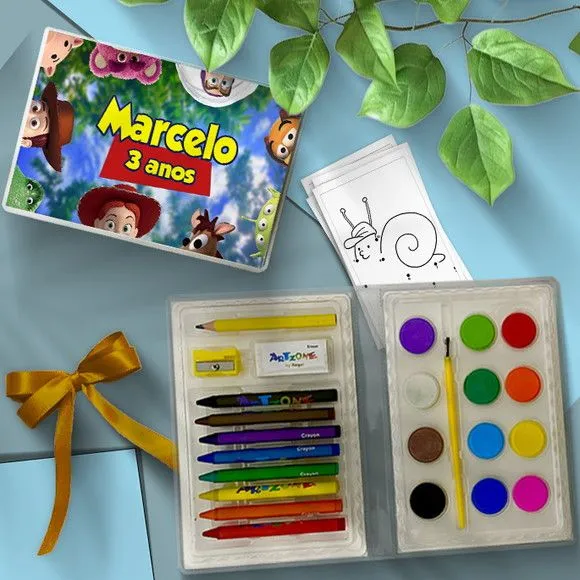 Estojo de Pintura 24pç - Toy Story Personalizado - artesanato feito à mão por Mi Papelaria Criativa