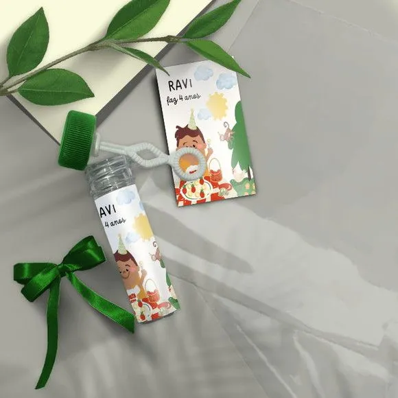Bolha de Sabão - Pique Nique Personalizado - artesanato feito à mão por Mi Papelaria Criativa