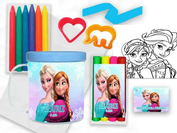 Caneca com Giz e Massinha Frozen Personalizada - artesanato feito à mão por creativitybynina