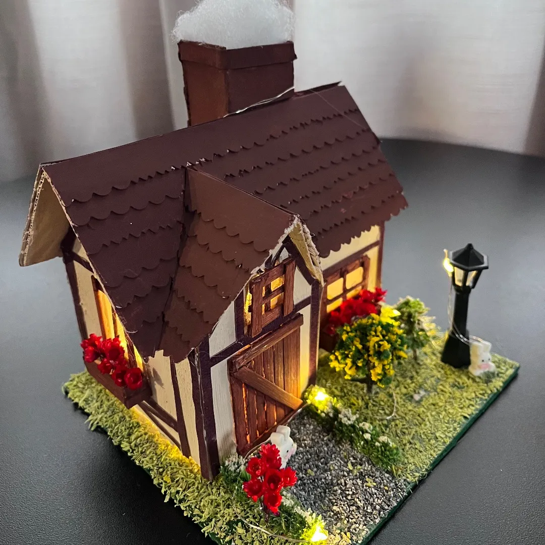 casinha enxaimel miniatura com luz | artesanal e decorativa - foto 5