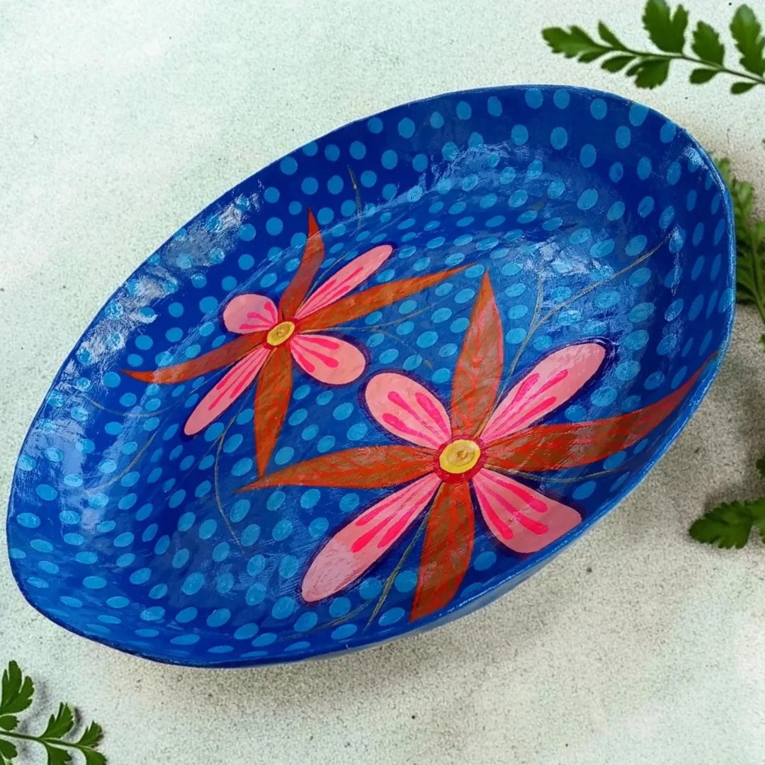 Prato Decorativo Floral Azul – Frantz Handmade - foto 6