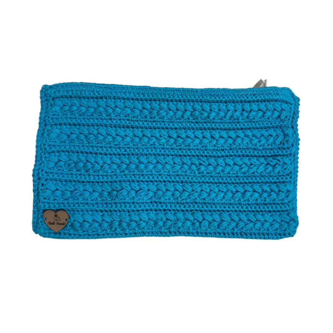 Necessaire de crochê azul - 26x15x1cm - Presente Natal - foto 2