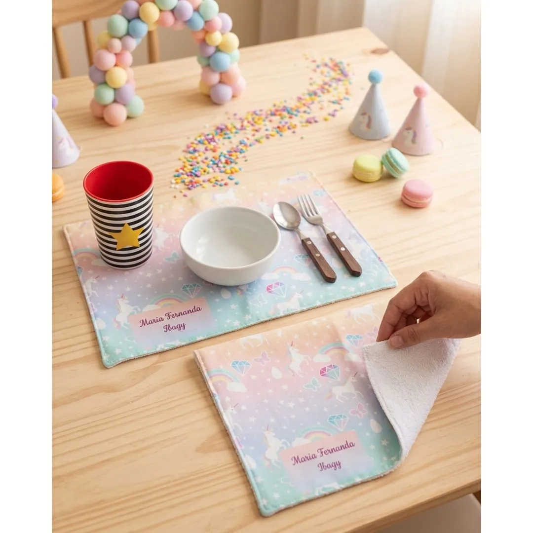 Lugar Americano Infantil Personalizado Atoalhado | Lanche Escolar - foto 3
