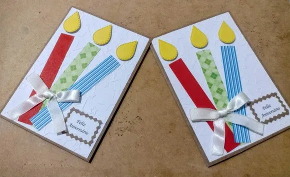 Cartão de Aniversário - Velas Coloridas - foto 3