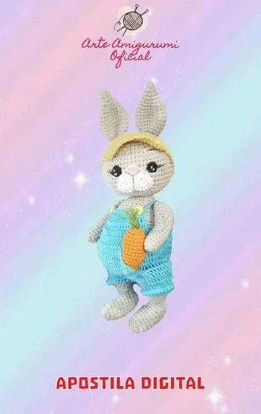 Receita Coelhinha de Macacão Amigurumi