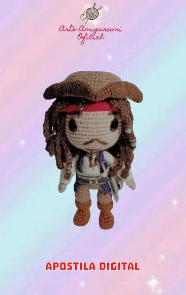 Receita Jack Sperrow Amigurumi - artesanato feito à mão por Arte Amigurumi Oficial