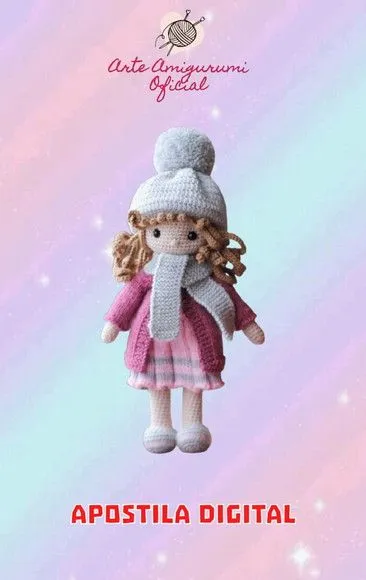 Receita Boneca Gorro Cachecol Amigurumi - feito à mão por Arte Amigurumi Oficial