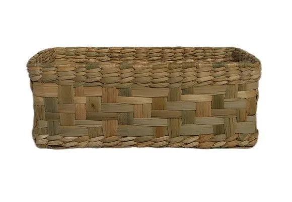 Cesta de Palha de Taboa Vime Caixa Organizadora 22x12x08 - artesanato de Mundo Urbano