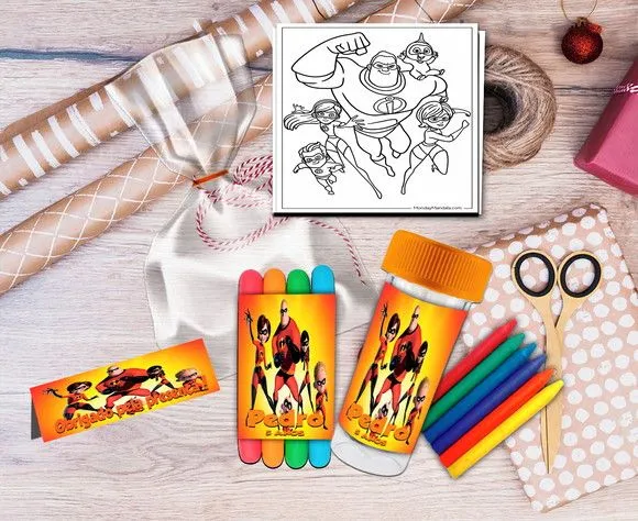 Kit Massinha + Giz + Bolha os Incriveis Personalizado - feito à mão por Artmanha Lembrancinhas