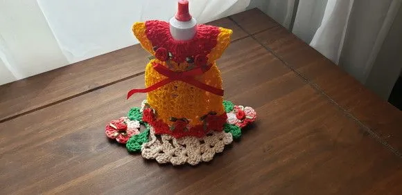 Capa para Adoçante Vestidinho Vermelho com Amarelo