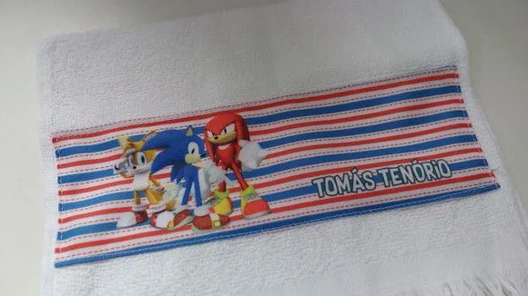 Toalha de Mão Personalizada Sonic - foto 2