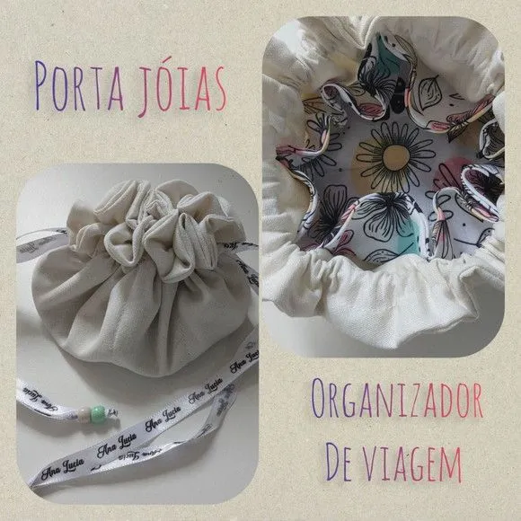 Kit Floral - Porta Jóias e Saquinho Organizador - artesanato feito à mão por Innovare Studio
