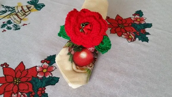 Sousplat + Porta Guardanapo Natal em Crochê - foto 5