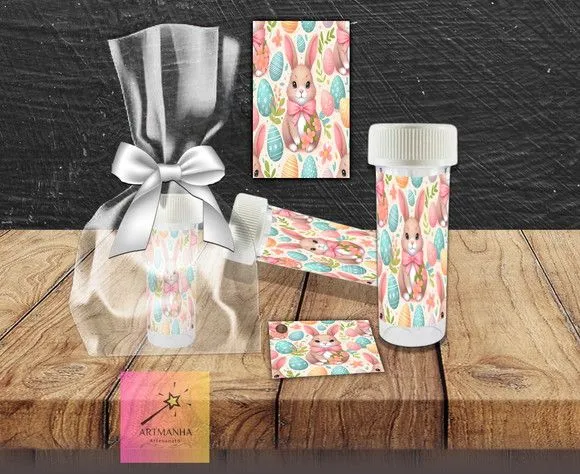 Bolha de Sabão Pascoa Personalizada - artesanato feito à mão por Artmanha Lembrancinhas