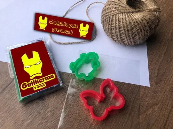 Massinha Modelar Homem de Ferro Personalizada - feito à mão por Mi Papelaria Criativa