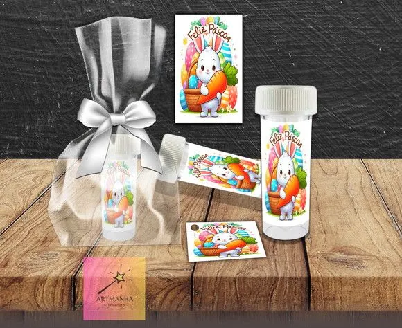 Bolha de Sabão Pascoa Personalizada - artesanato feito à mão por Artmanha Lembrancinhas