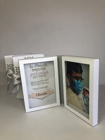 Caixa Convite com Foto para Padrinhos de Batismo - foto 3