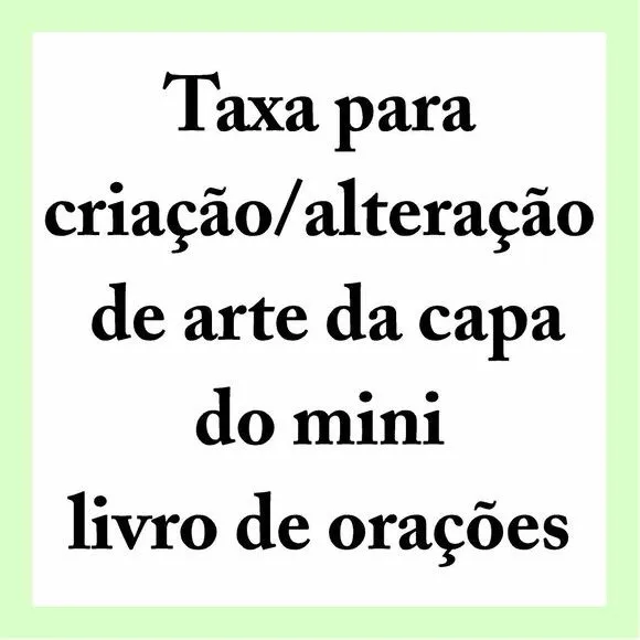 Taxa para Alterações na Arte de Capa do Mini Livro
