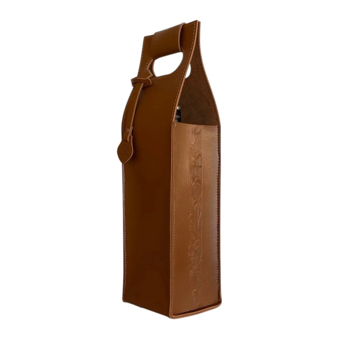 Porta Vinho Artesanal Personalizado a laser • Couro Sintético Premium – Ateliê Báquico - foto 5