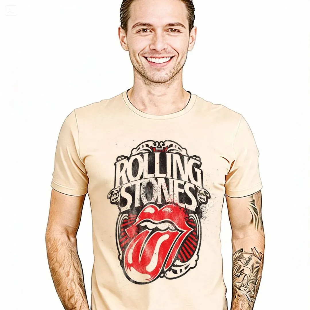 Camiseta The Rolling Stones, tamanhos unisex cores variadas - artesanato feito à mão por Lado B Rock Camisetas