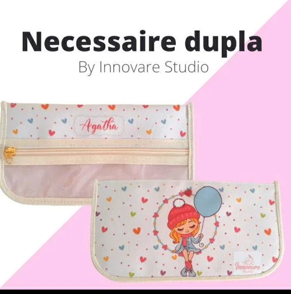 Necessaire dupla para itens de higiene bucal - artesanato feito à mão por Innovare Studio