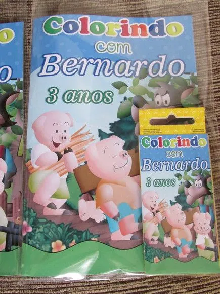 Kit colorir 3 porquinhos