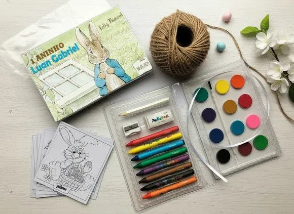 Estojo de Pintura Pascoa Personalizado - artesanato feito à mão por Mi Papelaria Criativa