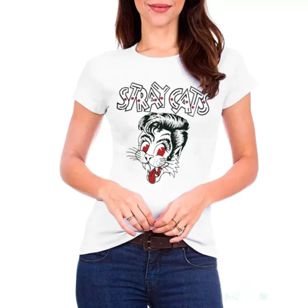Camiseta Stray Cats, banda classico anos 80, estampa exclusiva, tamanhos unisex - foto 2
