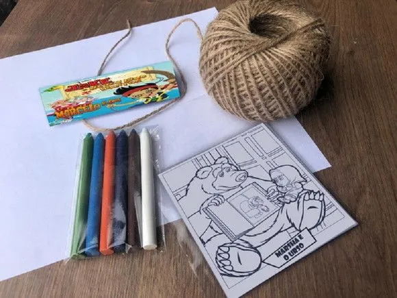 Kit Giz de cera Pirata Personalizado - feito à mão por Mi Papelaria Criativa