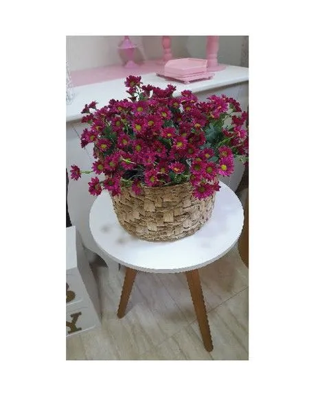 Cesta Trançada Cachipô Fruteira Taboa Redondo 30x30x18 - foto 5