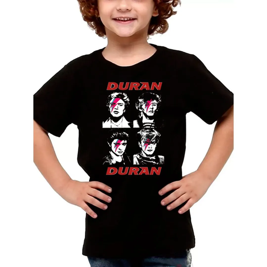 Camiseta infantil Duran Duran , estampa exclusiva, 100% algodão - artesanato de Lado B Rock Camisetas