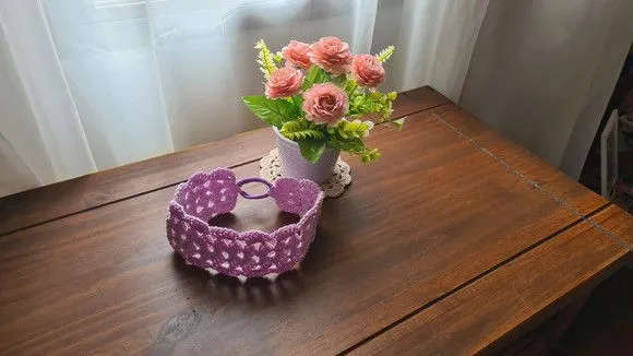 Faixa para Cabelo em Crochê Lilás - foto 2