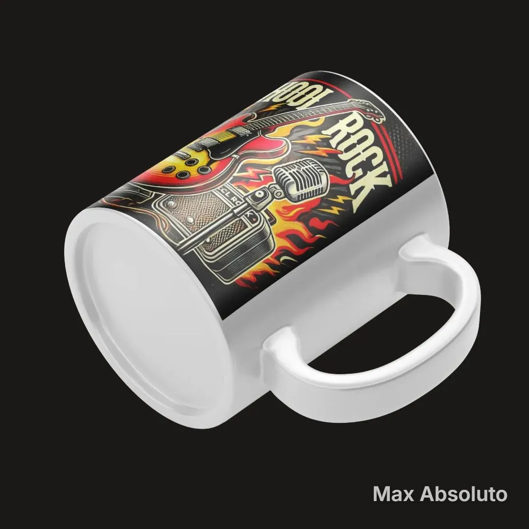 Caneca Estampa Tipográfica Old School Rock Guitarra 325ml - foto 2