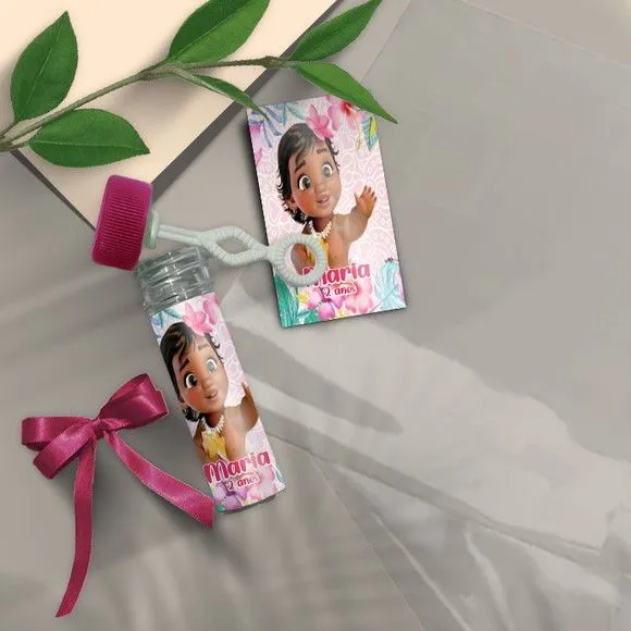Bolha de Sabão - Moanna Baby Personalizado - artesanato feito à mão por Mi Papelaria Criativa