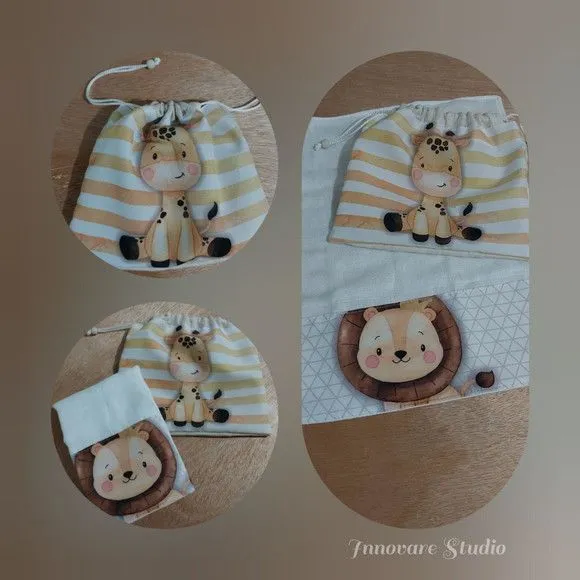 Fraldinha de Boca Safari - feito à mão por Innovare Studio