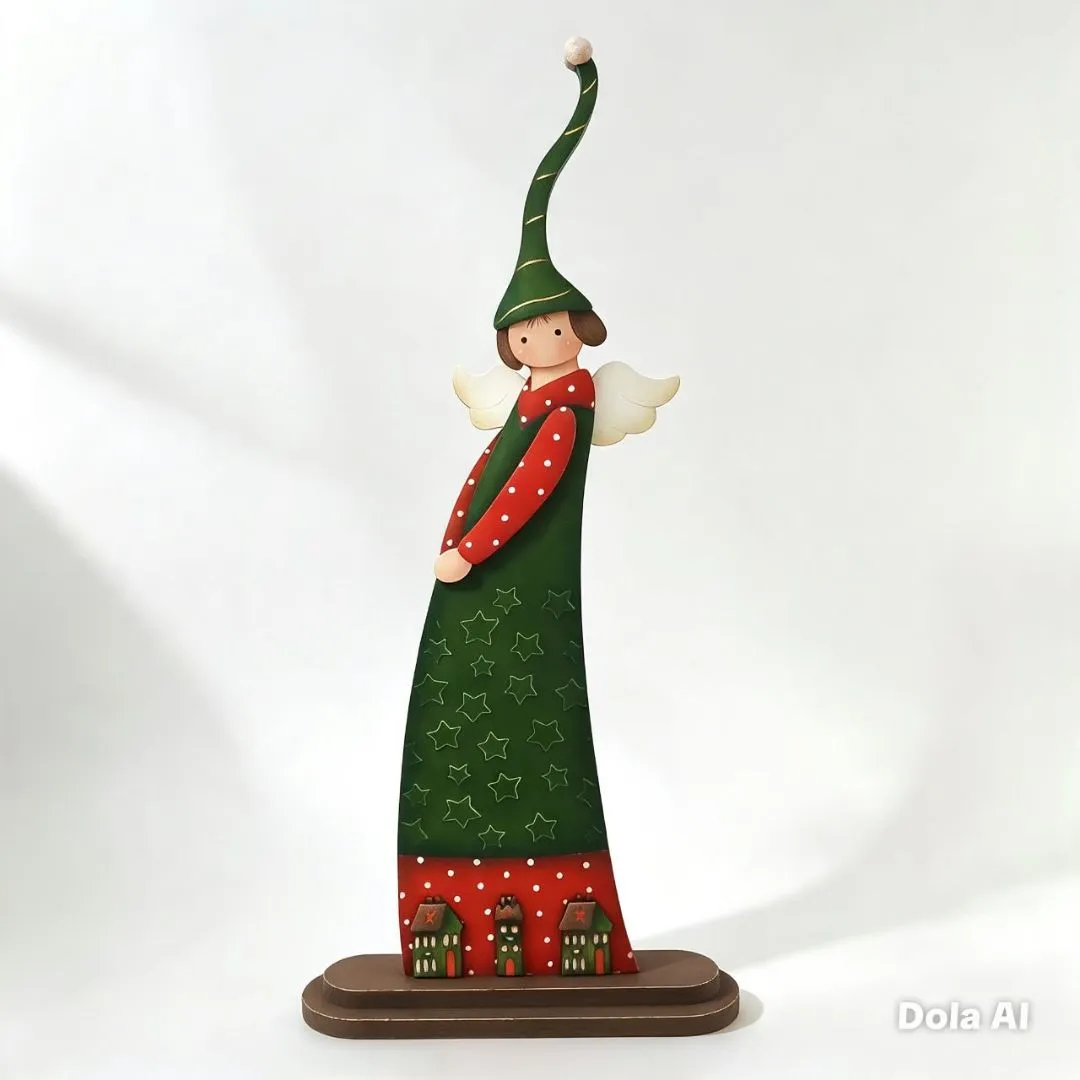 Anjo Natal de Bancada - artesanato de Flor Seca Casa e Ambiente