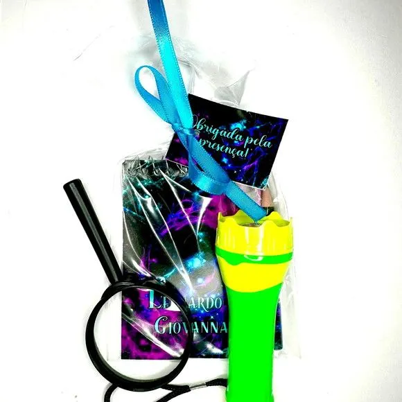 Kit Bloquinho + Lupa e Lanterna Neon Personalizado - foto 2