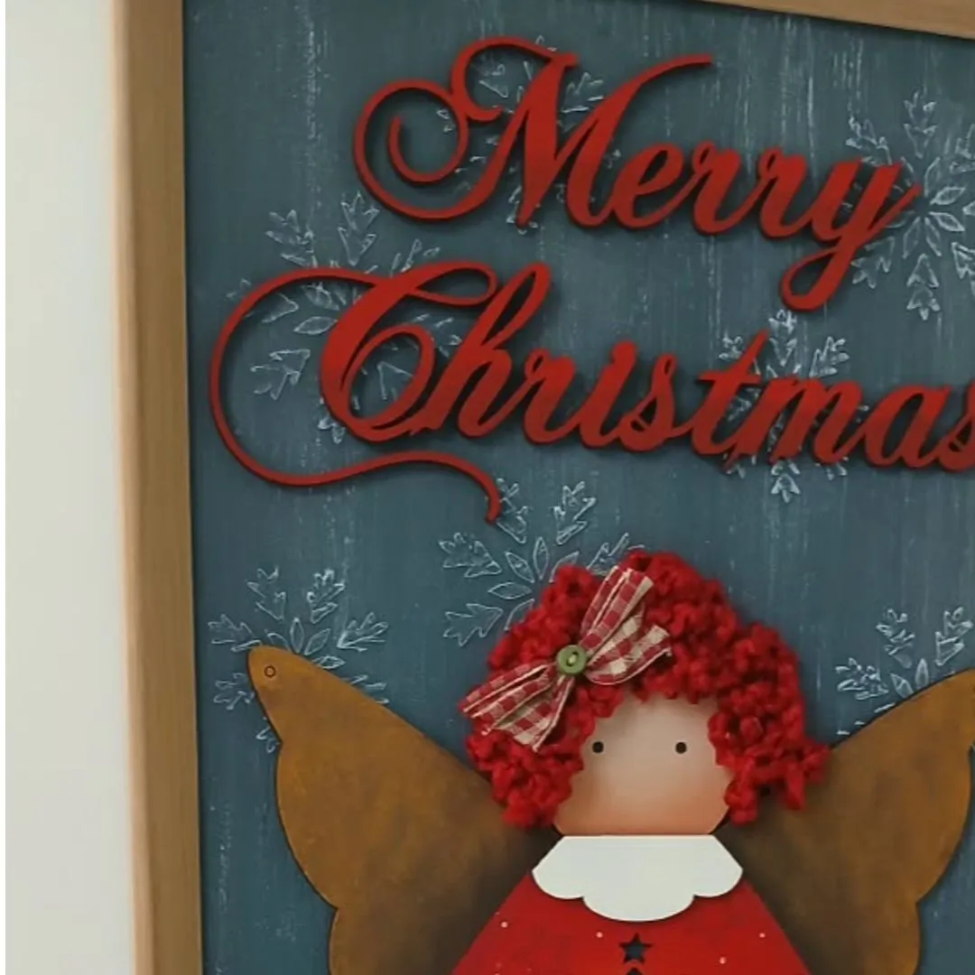 Quadro decorativo de Natal Anjo - Merry Christmas - foto 6