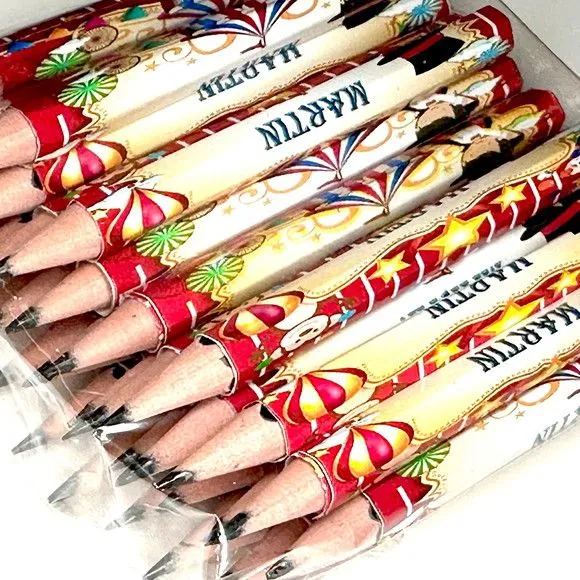Mini Lápis Circo Personalizado - feito à mão por Mi Papelaria Criativa