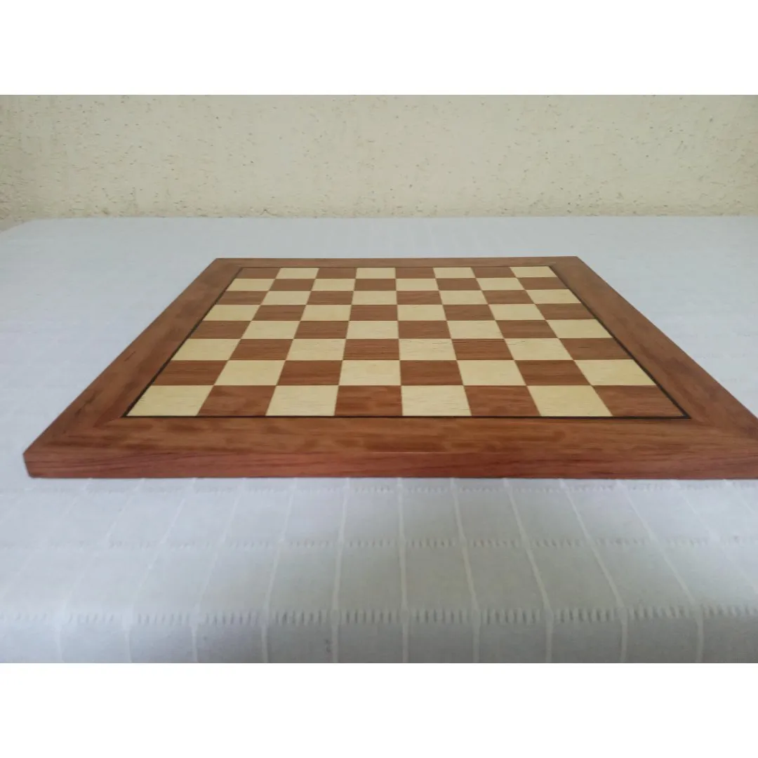 Tabuleiro de Xadrez Tradicional Bubinga Médio - artesanato de Casa da Marchetaria