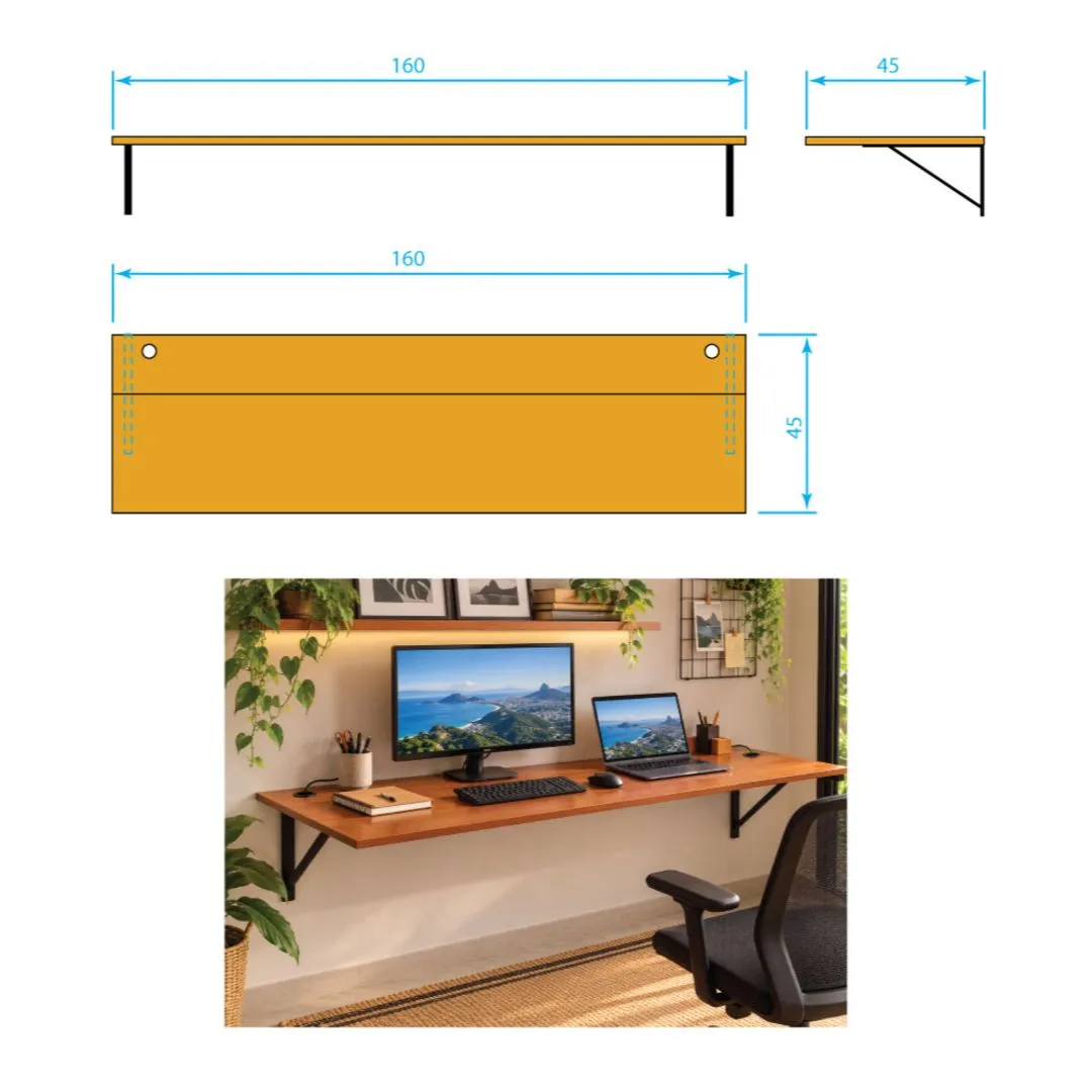 Mesa Suspensa de Parede em Madeira - foto 2