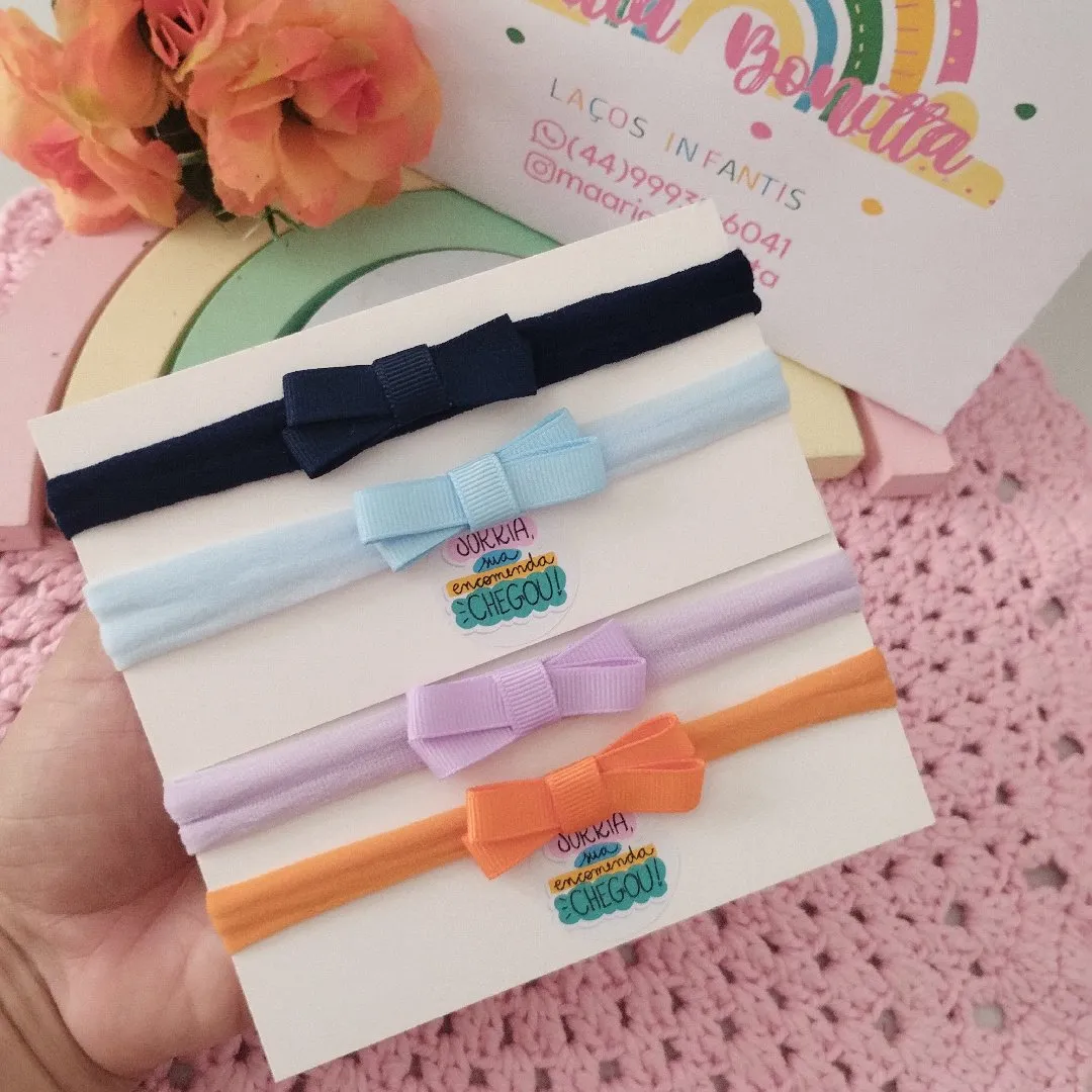 kit 4 faixinhas de bebê., tiara de bebe - foto 5